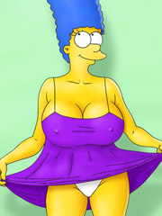 Toon xxx marge in white panties dreaming about hot fuck with several cocks.