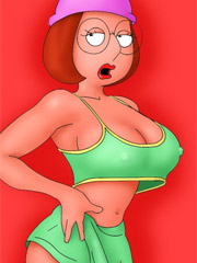 Cartoon fuck doll meg griffin usind a dildo while there is no real man around.